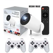 Resim M300 Max Full Hd 4K Taşınabilir Android Box Oyun Konsolu Projektör 2 Kol 30.000 Oyun Yüklü 