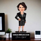 Resim Her Zaman Başarılı Kadın Karikatürlü Biblo 