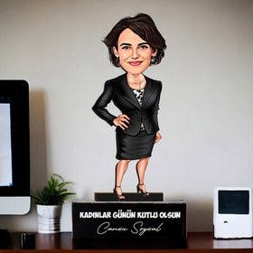 Resim Her Zaman Başarılı Kadın Karikatürlü Biblo 