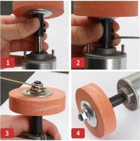 Resim Depolife 8mm Motor Mili Için Bileme Taşı ve Kaplin Motoru Bileme Makinesine Dönüştürme Seti Bıçak Satır 