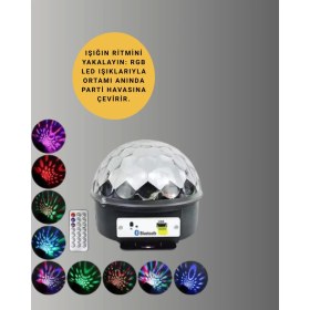 Resim S'82 Çok Renkli LED Masaüstü Disko Topu Parti Aydınlatma Cihazı 