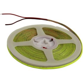 Resim 12 Volt 3mm 400 Ledli İnce Esnek Cob Şerit Led Yeşil Ip20 5 Metre 