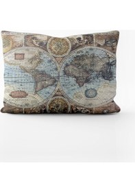 Resim Paradero Vintage Dünya Haritası Yastık Kılıfı 