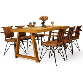 Resim Neiwel Riza Doğal Ahşap Mutfak Ve Yemek Masası-80-140 Açık Ceviz 