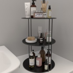 Resim morpanda 3 Katlı 40 Cm Banyo Düzenleyici Organizer Takı Kozmetik Kitaplık Havlu Mutfak Rafı Standı Baharatlık 