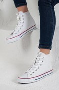 Resim Prego Erkek Sneaker Bilekli Convers Modeli Keten Spor Ayakkabı BEYAZ 