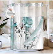 Resim Adet Beyaz, 183 X 183 Cm Central Park Lacivert Yapraklı Duş Perdesi, Su Geçirmez, Dekoratif, Süpürge, Kanvas, Banyo, Otel, Spa İçin 