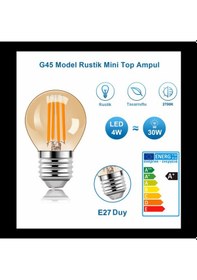 Resim G45 Rustik Led Ampul 4w E27 Duy 2700k Gün Işığı Mini Top Filament Ampul 1 