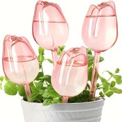 Resim Dar çıkış tasarımı ile damla süresini uzatan 5 adet pembe lale su topu, iç ve dış mekan süs bitkileri, asılı sepetler, bahçe araçları ve çim bakımı aksesuarları için ideal, çiçeklik aksesuarı, sulama ekipmanı. 