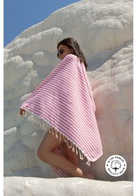 Resim Vionel Home %100 Organik Pamuk, Zebra Desenli Siyah Peştemal 