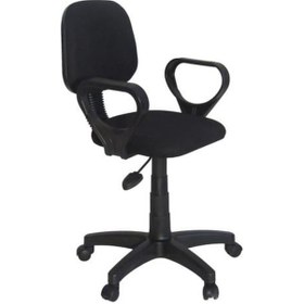 Resim Türksit Eko Kollu Çalışma Koltuğu Kumaş Siyah Siyah 