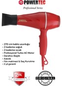 Resim Powertec Tr 501 Profesyonel Saç Kurutma Makinesi - Kırmızı 