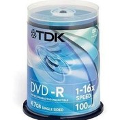 Resim TDK DVD-R 4.7GB 16X 100 Cakebox 