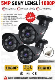 Resim DS-2015HD-BLACK-3 IDS - 5MP SONY LENSLİ 1080P FULLHD AHD GÜVENLİK KAMERASI - 3 ADET 