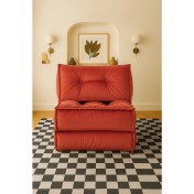 Resim Homedius Homedius Mocca Tek Kişilik Katlanır Yatak Uzanma Koltuğu - Kiremit 