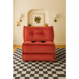 Resim Homedius Homedius Mocca Tek Kişilik Katlanır Yatak Uzanma Koltuğu - Kiremit 