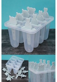 Resim Hayvan Karikatür Desenli 6 Bölmeli Çubuklu Dondurma Kalıbı 