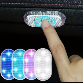 Resim 1/4 adet USB Şarj Edilebilir Dokunmatik Sensör Mini LED Okuma Lambası Ev Ofis Yatak Odası Dekoru için Çoklu Sahne Mood Lambası, Araba İçindeki Ortam Aydınlatması Kolayca Çıkarılabilir, Taşıma ve Kurulum Yapılabilir 