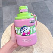 Resim Shun Shop Xiaoksin Karikatür Termos Kupası Halat ve Yay Kapağı Teleskopik Saman Su Kupası Çocuk Uygun Kupası (Yurt Dışından) 