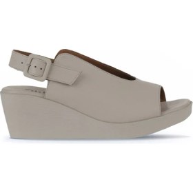 Resim Bueno Shoes Krem Deri Kadın Dolgu Topuklu Sandalet 01WY2405 01WY2405 