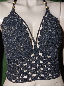 Resim Freya Design Göğüs Ve Bel Dekolteli Boyundan Bağlamalı Cool Şık Crop Bluz 