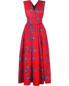 Resim Sones Bayan Tüy Baskılı Dantel Yırtmaçlı Elbise 80212003 