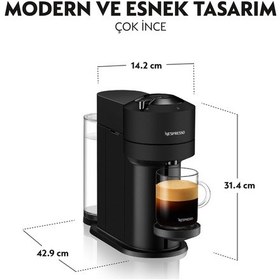 Resim Nespresso Vertuo Next Mat Siyah D Range Kapsül Kahve Makinesi 