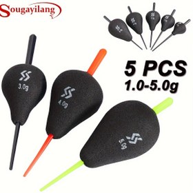 Resim Sougayilang 5 adet / lot Balıkçılık Flaotları ile BobberStopper, EVA Köpük Balıkçılık Yüzdürücüler 1-5g (0.035-0.17oz), Balıkçılık Malzemeleri 