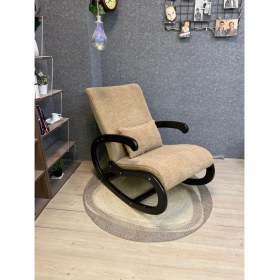 Resim Asedia Salvador Siyah Teddy Kahve Sallanan Sandalye Dinlenme Koltuğu 