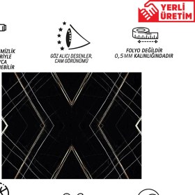 Resim Tink Kendinden Yapışkanlı Siyah Desenli Pvc Panel 41x62 Cm 4 Adet 1 M² 