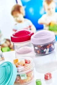 Resim Online Kapında OnlineKapında3 Adet Kahvaltılık Saklama KabıEğlence Kutusu Lokumluk Ikramlık Sosluk Reçellik 3x150ml Çok Renkli 