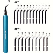 Resim LIBRATON 11 Ekstra Yüksek Hız Çeliği Bıçaklı Çapak Alma Aracı, Metal, Reçine, 3D Baskılı Plastik Kenarlar, PVC Bakır Borular Üzerinde Çalışır, Çapak Alma Aracı (11x BS1010 veya 2x BK3010 3x BS1018 6x BS1010), 360 Derece Döner Başlık 