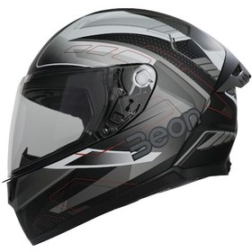 Resim Beon B-507 FF05 Full Face Motosiklet Kaskı Beyaz Gri Siyah 