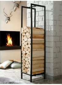 Resim Odunluk Şömine Yanı Dekoratif Metal Odun Standı 