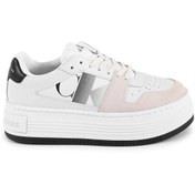 Resim Calvin Klein Kadın Marka Logolu Şık Görünüşlü Deri Gündelik Kullanıma Uygun Beyaz Sneaker YW0YW0130 