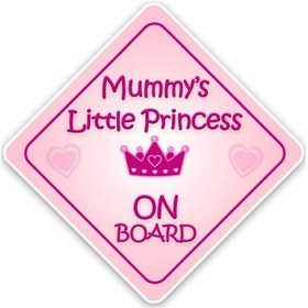 Resim Arabada Annesinin Prensesi Arabada Bebek Var Sticker 18Cm 