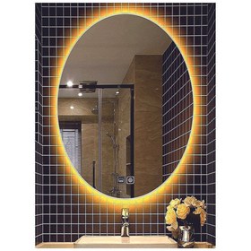 Resim DNR Mirror 73x93 Cm Buğu Yapmayan Dokunmatik Tuşlu Günışığı Ledli Elips Banyo Aynası 