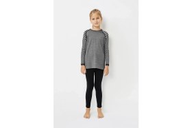Resim Thermoform Ultimate Merino Çocuk Seamless Çizgili Termal Uzun Kollu içlik Seti Antrasit Merino Yün 