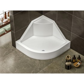 Resim Stina Evan 100x100 Yüksek Oval Oturmalı Duş Teknesi 