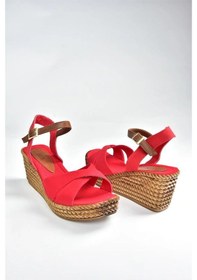 Resim Fox Shoes Kırmızı Kadın Dolgu Topuklu Ayakkabı 9674040205 Kırmızı 