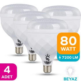 Resim ŞANLED 80W KRİSTAL Tasarruflu E27 Beyaz Işık Torch Led Ampul-1-2-4-6-8-10 Adettir 