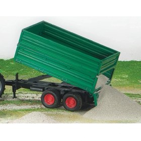 Resim Bruder Römork Yeşil Büyük Damperli Oyuncak Kamyon 1:16 Ölçekli Dayanıklı Plastik 