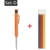 Resim Mingjin Shop 1 Set-D Stili Yeni Katı Marangoz Kalem Seti Ağaç Işleme Mekanik Kurşun Kalem 3 Renk Dolum Inşaat Markalama Aracı Marangoz Scriber Için (Yurt Dışından) 