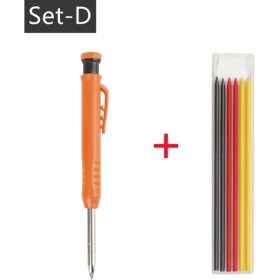 Resim Mingjin Shop 1 Set-D Stili Yeni Katı Marangoz Kalem Seti Ağaç Işleme Mekanik Kurşun Kalem 3 Renk Dolum Inşaat Markalama Aracı Marangoz Scriber Için (Yurt Dışından) 