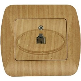 Resim Demirbağ dmr Ahşap Renkli Meşe Soketli Telefon Prizi 