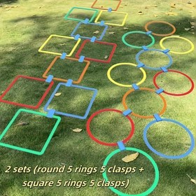 Resim Esnek Duyusal Eğitim - 10 Dayanıklı Plastik Set, Güvenli Malzeme, Açık Hava Eğlencesi İçin Uygun, Çok Kişilik Çeviklik Merdiveni, Hızlı Tepki Yeteneği Geliştirme, Futbol Basketbol Hız ve Çeviklik Antrenmanı 