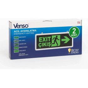 Resim Venso Acil Çıkış Işıldak LED Exit Tabela - Çift Yönlü Acil Aydınlatma Armatürü 1 Adet 