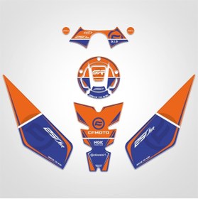 Resim Redline Grafik Cf Moto 250sr Tank Pad Set Gidonlu Turuncu Lacivert 250 Sr 