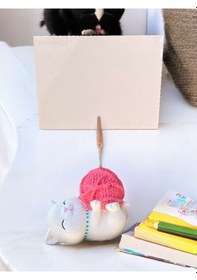 Resim Tatlı Pembe Kawaii Yumaklı Kedi Fotoğraf Not Tutacak Ofis Masası Not Tutacağı Pembe 