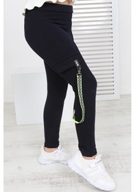 Resim Toontoy Kids Toontoy Kız Çocuk Tek Yanı Cepli Tayt Lacivert 